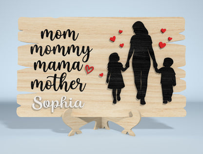 Mother's Day Wooden Sign SVG Bundle Laser Cut File for Glowforge and xTool