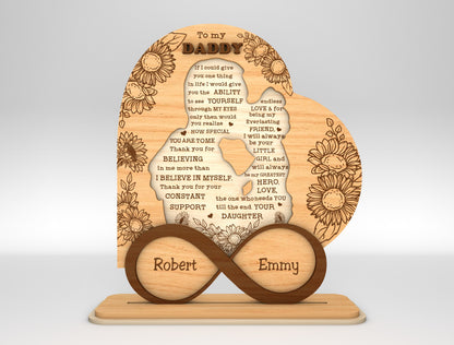 Dad Infinity Love Tabletop Sign SVG Laser Cut File for xTool and Glowforge