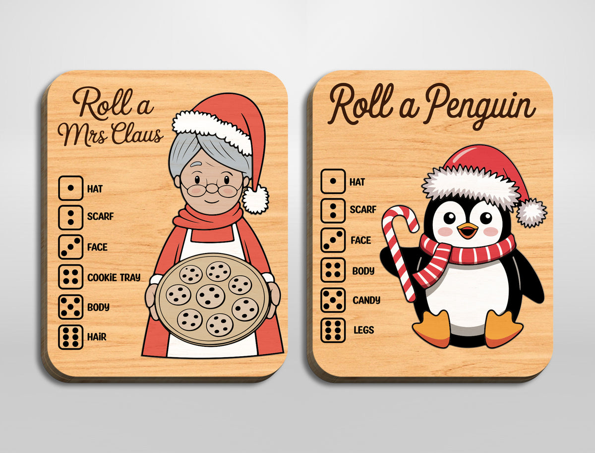 Christmas Puzzle Game SVG Bundle 13 Roll a Character Designs