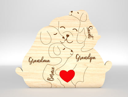 Personalized Dog Family Puzzle Sign SVG for xTool and Glowforge