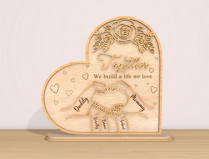 Family Hands Heart Sign SVG Bundle Together We Build for Glowforge