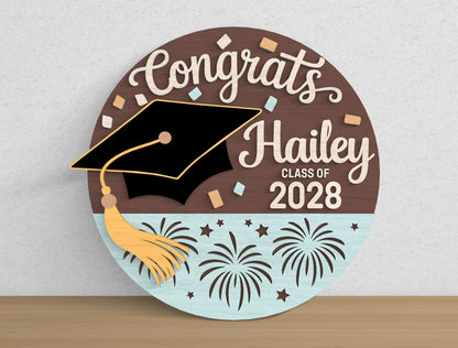 Personalized Graduation Door Decor SVG for Glowforge and LightBurn