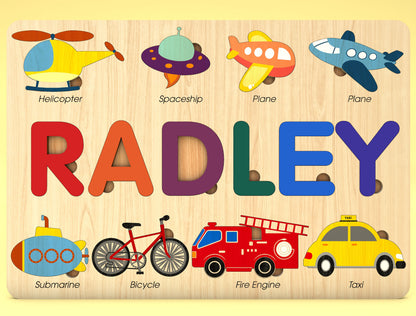 Transportation Name Puzzle SVG for Glowforge and LightBurn