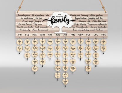 Personalized Family Name Sign SVG Hanging Heart Wall Decor Laser Cut File for LightBurn and xTool
