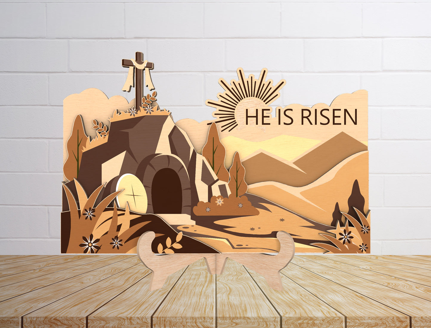 Multilayer He Is Risen SVG Bundle Christian Empty Tomb for Glowforge