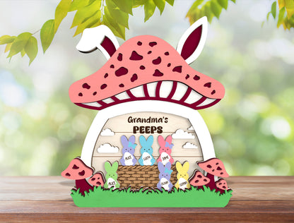 Personalized Grandma Peeps Easter Tabletop Sign SVG for Glowforge and xTool