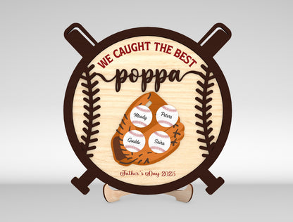 Personalized Baseball Dad Sign SVG Laser Cut File for Glowforge and xTool