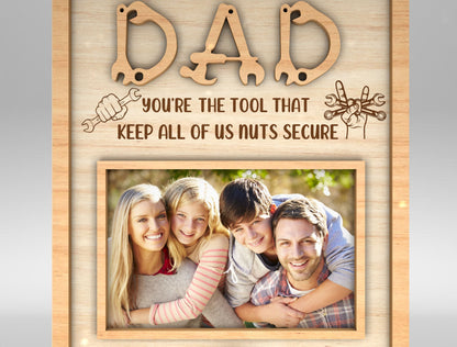 Dad Photo Frame Sign SVG Laser Cut File for xTool and Glowforge