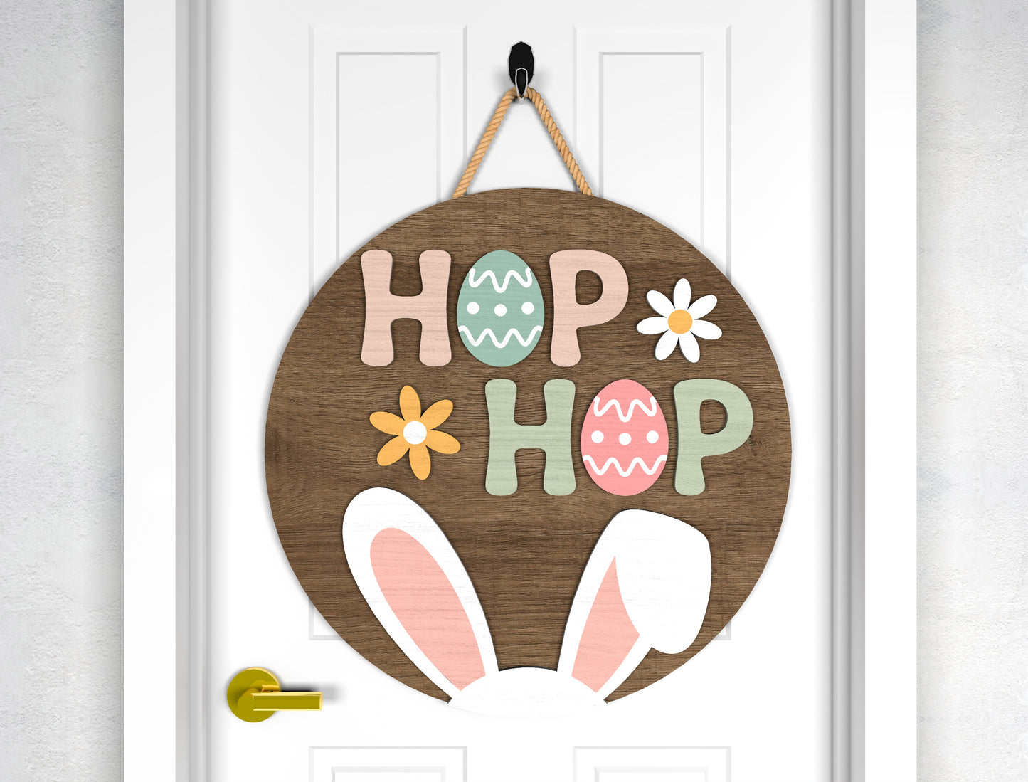 Easter Door Sign Bundle SVG 9 Bunny Faith Egg Designs for LightBurn and xTool