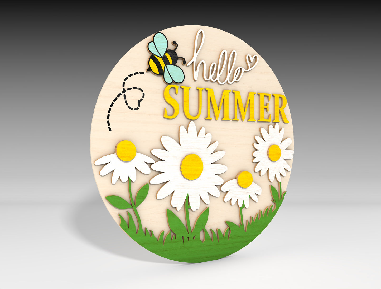 Hello Summer Daisy SVG Door Hanger for xTool and Glowforge