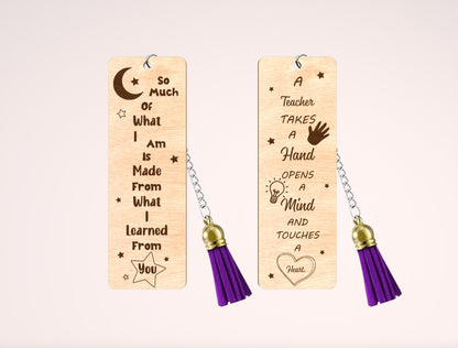 Teacher Bookmark SVG Bundle Laser Cut File for Glowforge and xTool