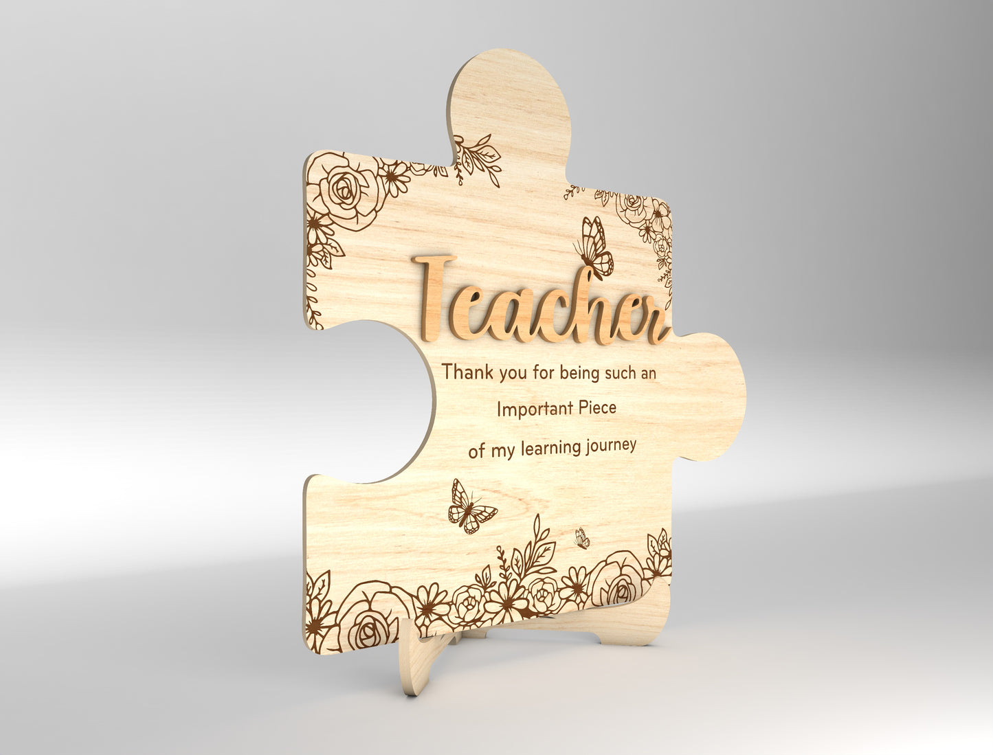 Teacher Puzzle Tabletop Sign SVG Bundle for Glowforge and xTool
