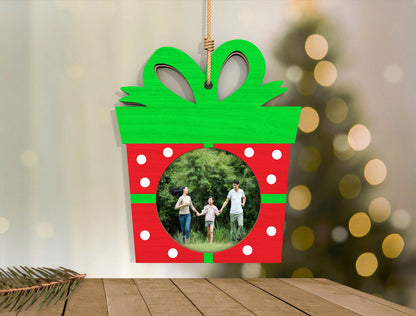 Christmas Photo Frame Ornaments Laser Cut File | Holiday Digital Download | Ready to Cut | Glowforge, xTool, LightBurn, etc.