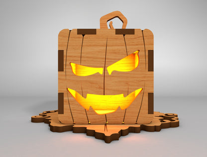 Halloween Pumpkin Lantern Box SVG Set for Glowforge xTool LightBurn