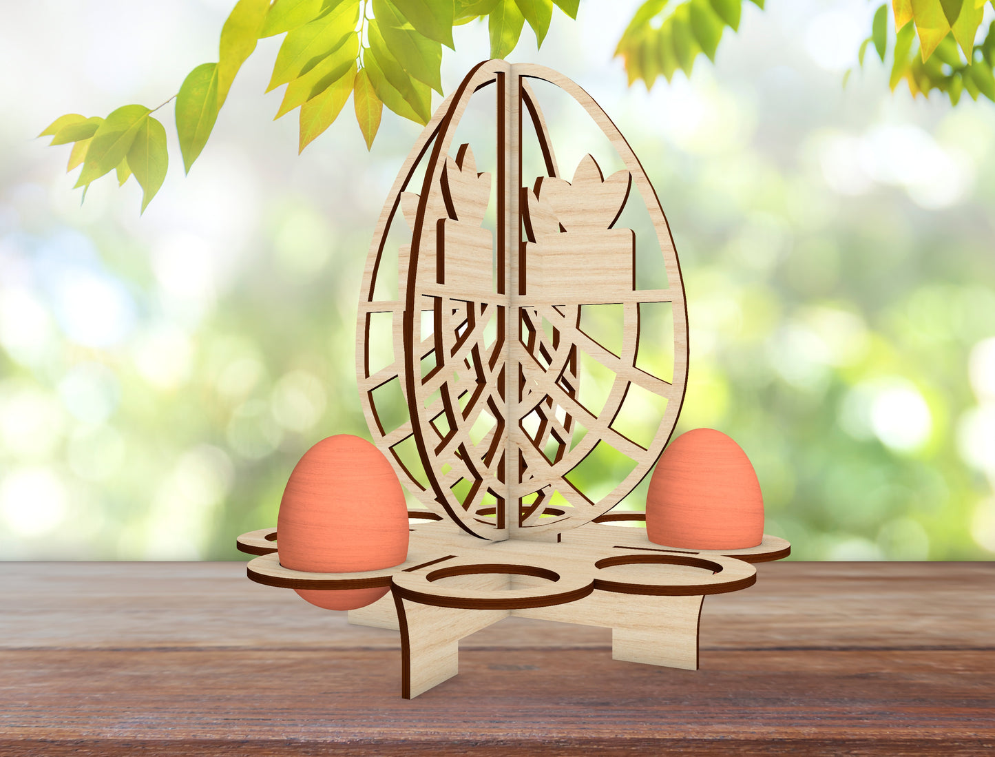 Easter Egg Holder Basket Stand SVG Bunny Floral Design for Glowforge and xTool