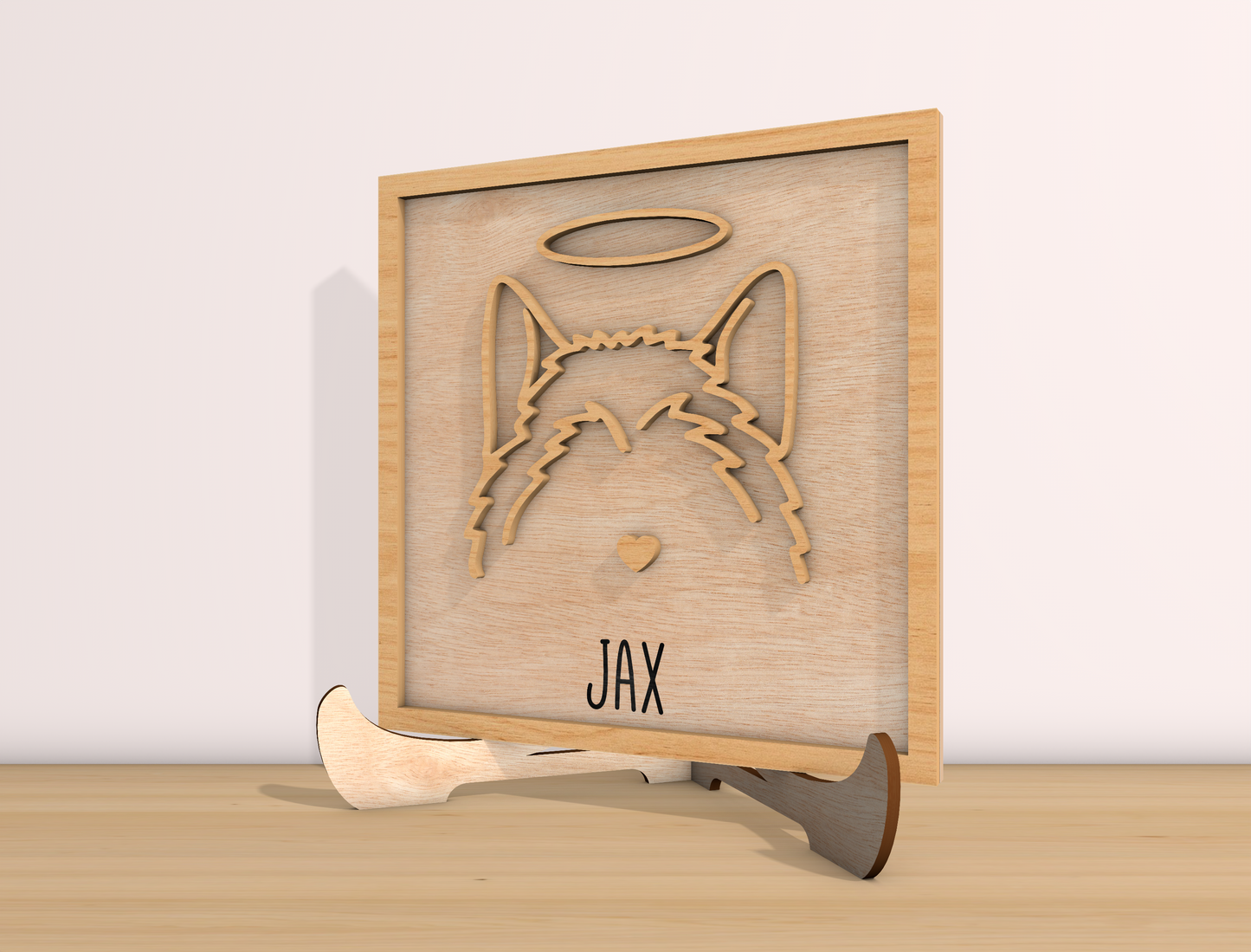 Dog Memorial Halo Sign SVG Laser Cut File for LightBurn