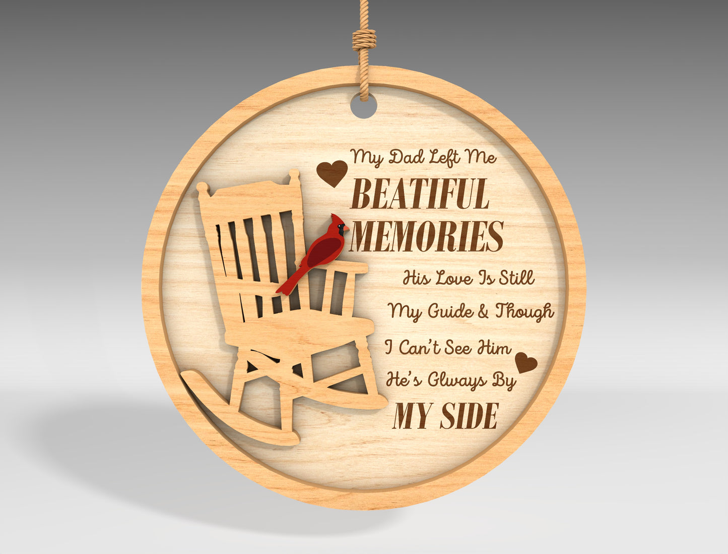 Rocking Chair Memorial Christmas Ornament SVG Bundle Laser Cut File for Glowforge xTool LightBurn