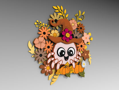 Halloween Spider Flower SVG Bundle Standing Shelf Sitter for LightBurn xTool Glowforge 2 Designs
