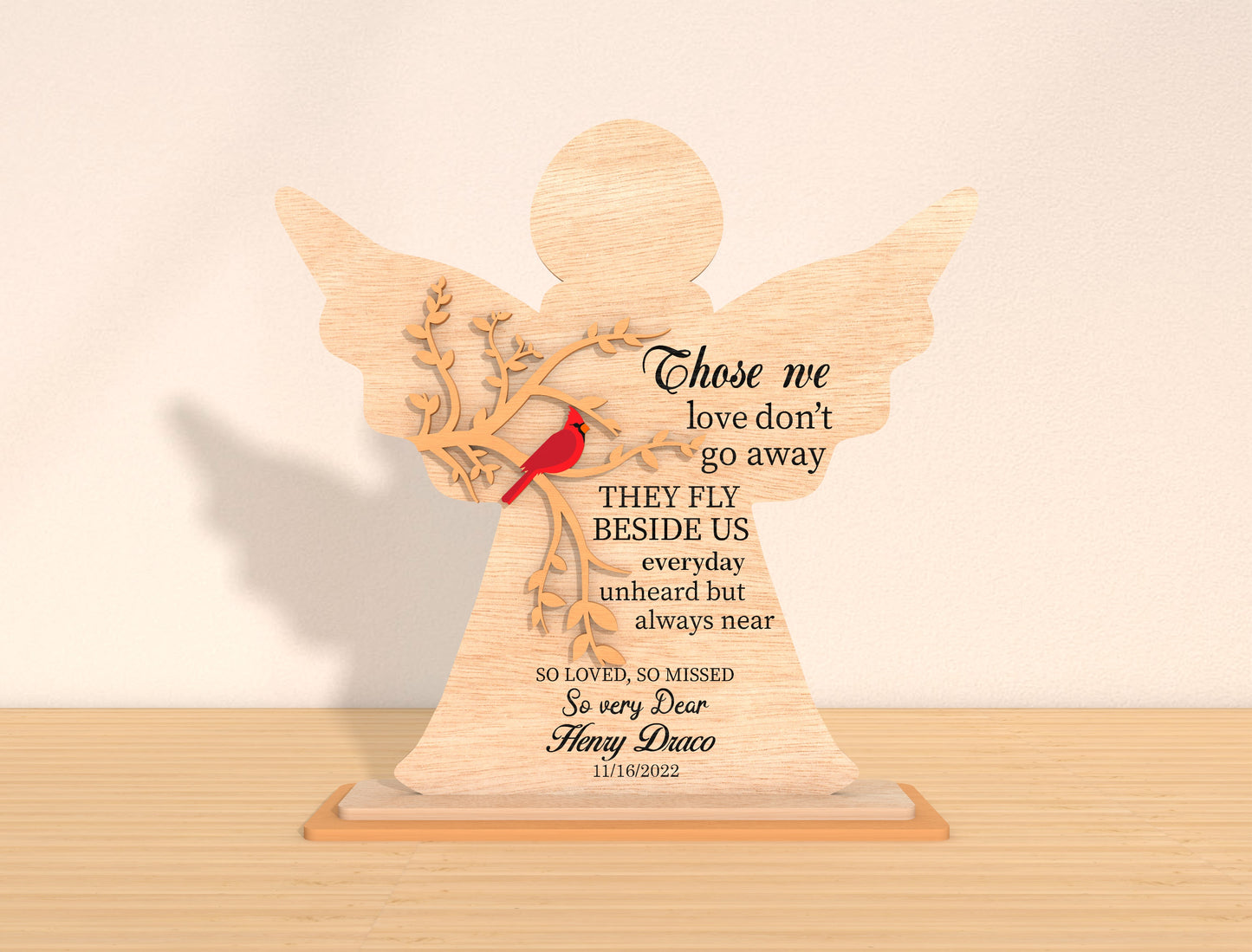 Angel Silhouette Memorial Sign SVG Laser Cut File for xTool
