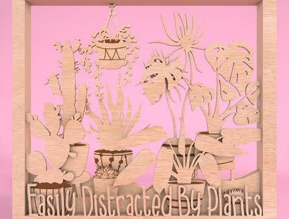 Multilayer Plant Wall Art SVG Laser Cut File for Glowforge