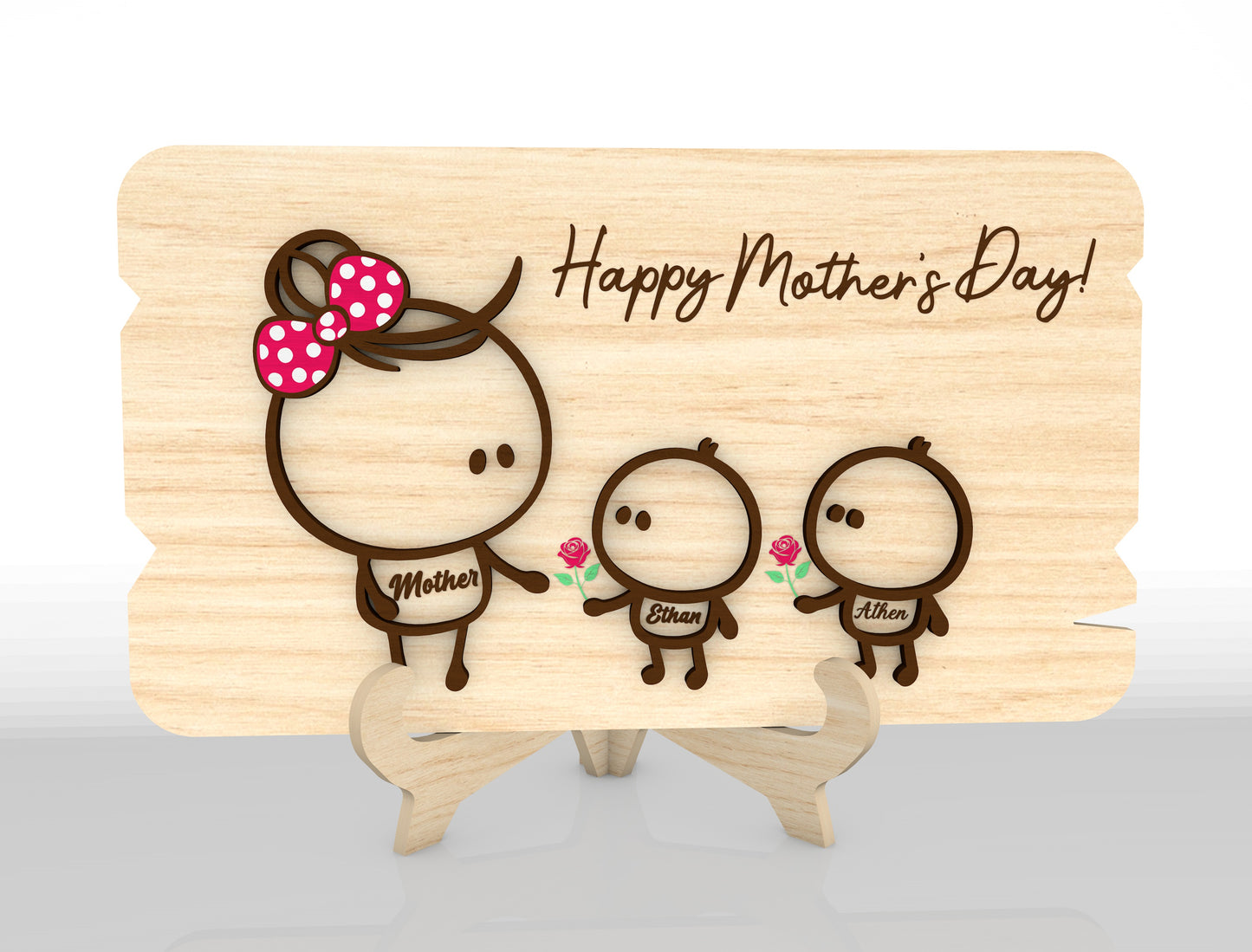 Cute Family Mom Sign SVG Bundle Cartoon for xTool and LightBurn
