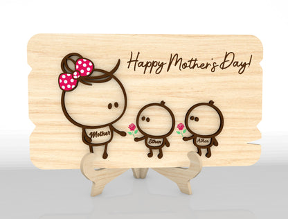 Cute Family Mom Sign SVG Bundle Cartoon for xTool and LightBurn