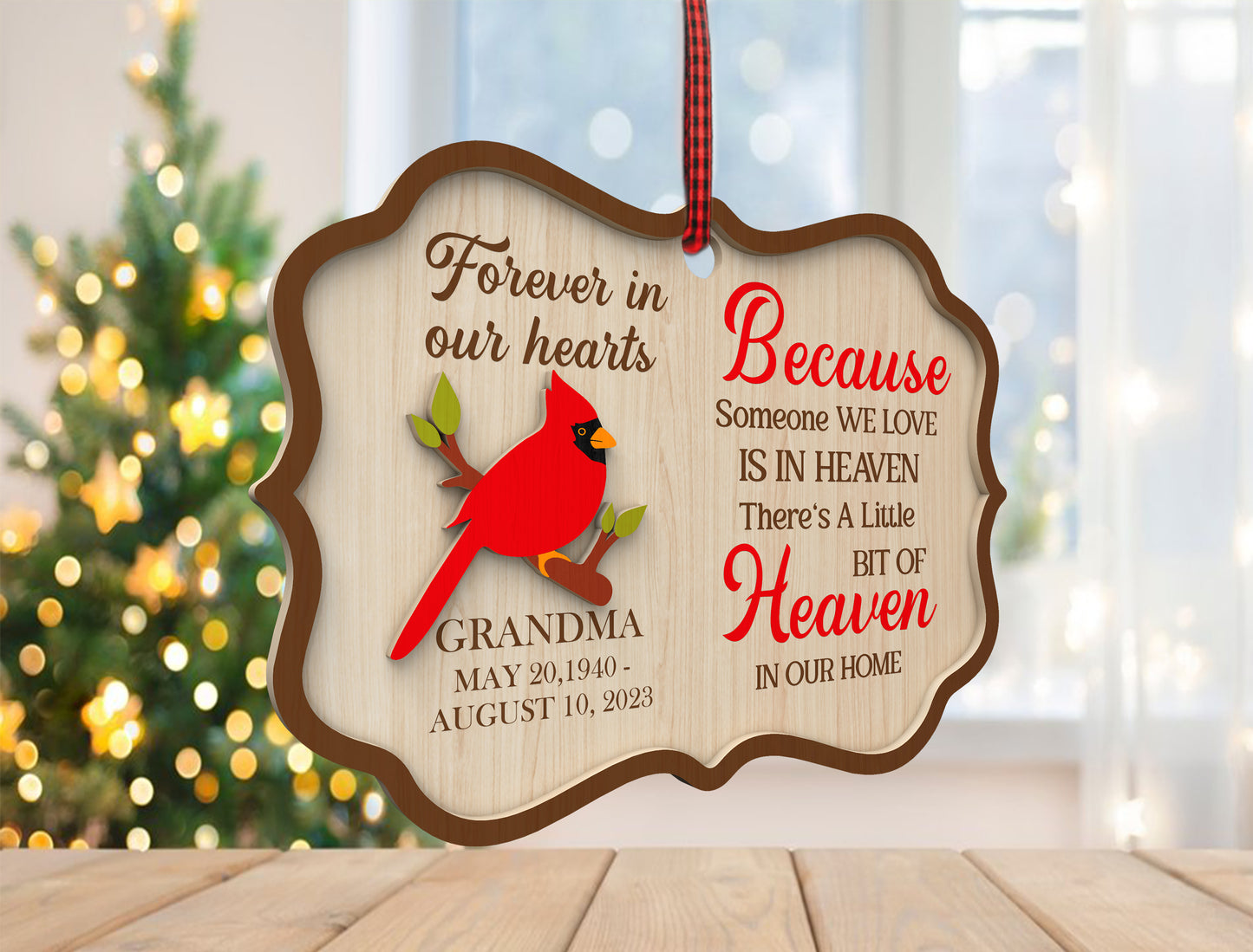 Cardinal Birdhouse Memorial Ornament SVG Laser Cut File for xTool