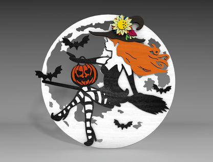 Halloween Witch Shelf Sitter SVG Bundle Standing Decor for Glowforge LightBurn xTool 4 Designs