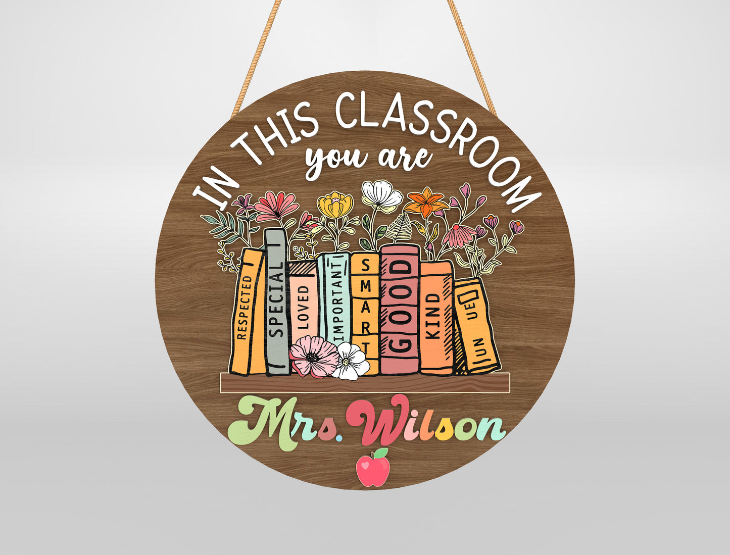 Personalized Book Classroom Door Sign Laser Cut File SVG for xTool and Glowforge