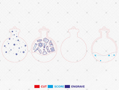 Personalized Chemistry Teacher Shaker Ornament SVG for Glowforge and xTool