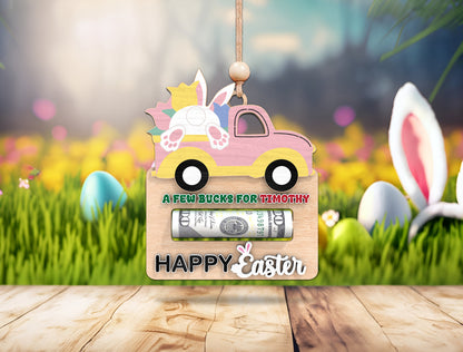 Easter Money Holder SVG Wooden Bunny Truck Cash for LightBurn and xTool