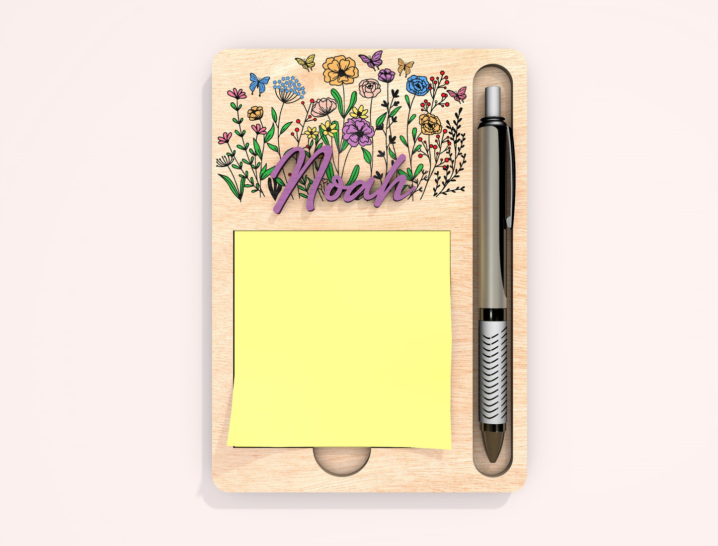 Personalized Floral Note Holder SVG Bundle Laser Cut File for Glowforge and xTool