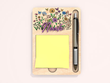 Personalized Floral Note Holder SVG Bundle Laser Cut File for Glowforge and xTool