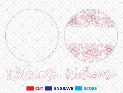 Patriotic Fireworks Welcome SVG Laser Cut File for xTool