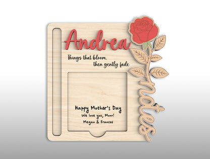 Rose Sticky Note Holder SVG Bundle Mother's Day for Glowforge