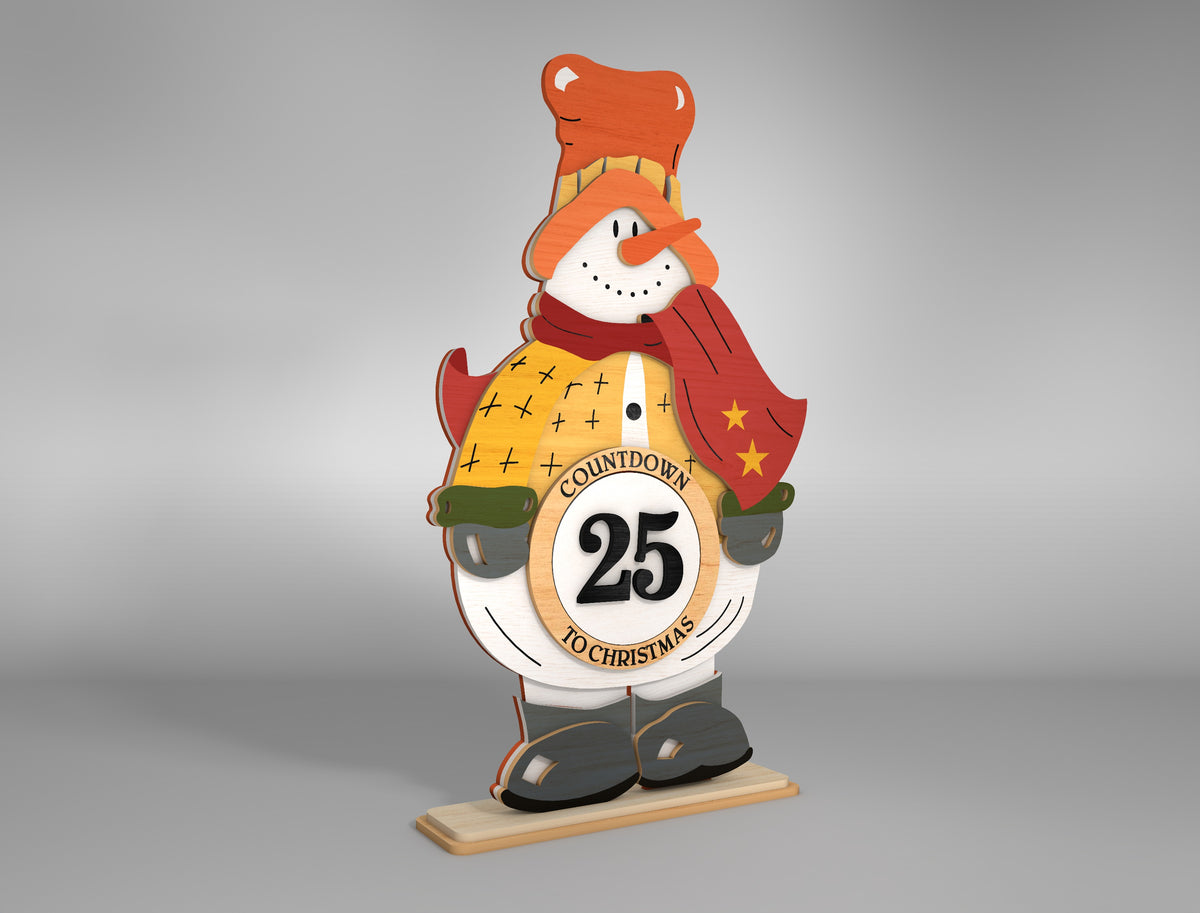 Standing Countdown Snowman SVG 4
