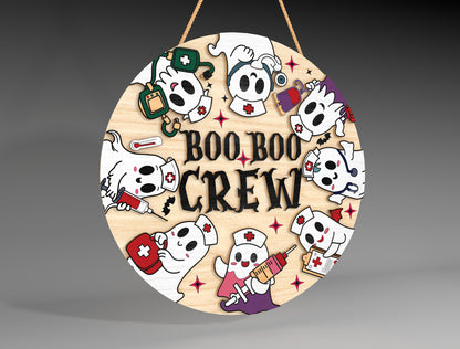 Halloween Cow Ghost Round Sign SVG Bundle 3 Designs for xTool LightBurn