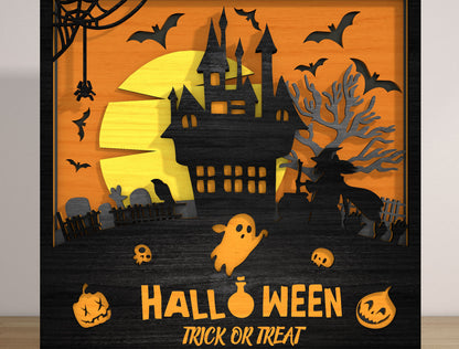 Halloween Haunted House Multilayer SVG for Glowforge xTool LightBurn