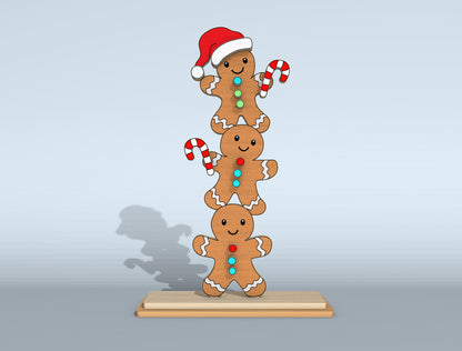 Christmas Stacked Characters Tabletop Decor Laser Cut File | Ready to Cut | Glowforge, xTool, LightBurn, etc.