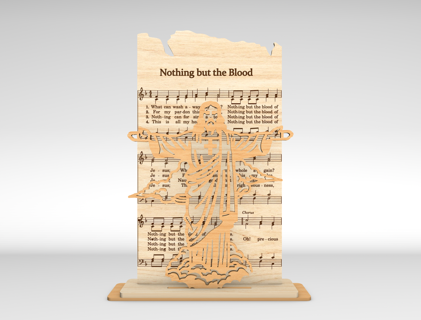 Christian Cross Tabletop Decor SVG Jesus Silhouette Bundle for Glowforge
