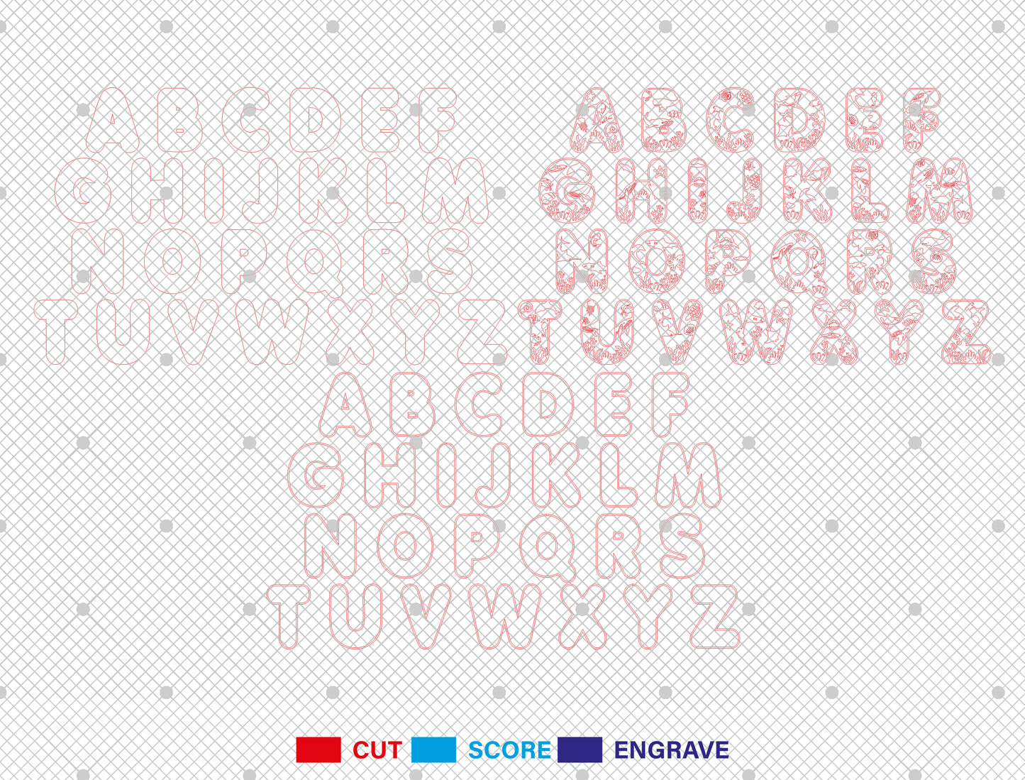 Personalized Ocean Alphabet Nursery SVG for Glowforge and xTool