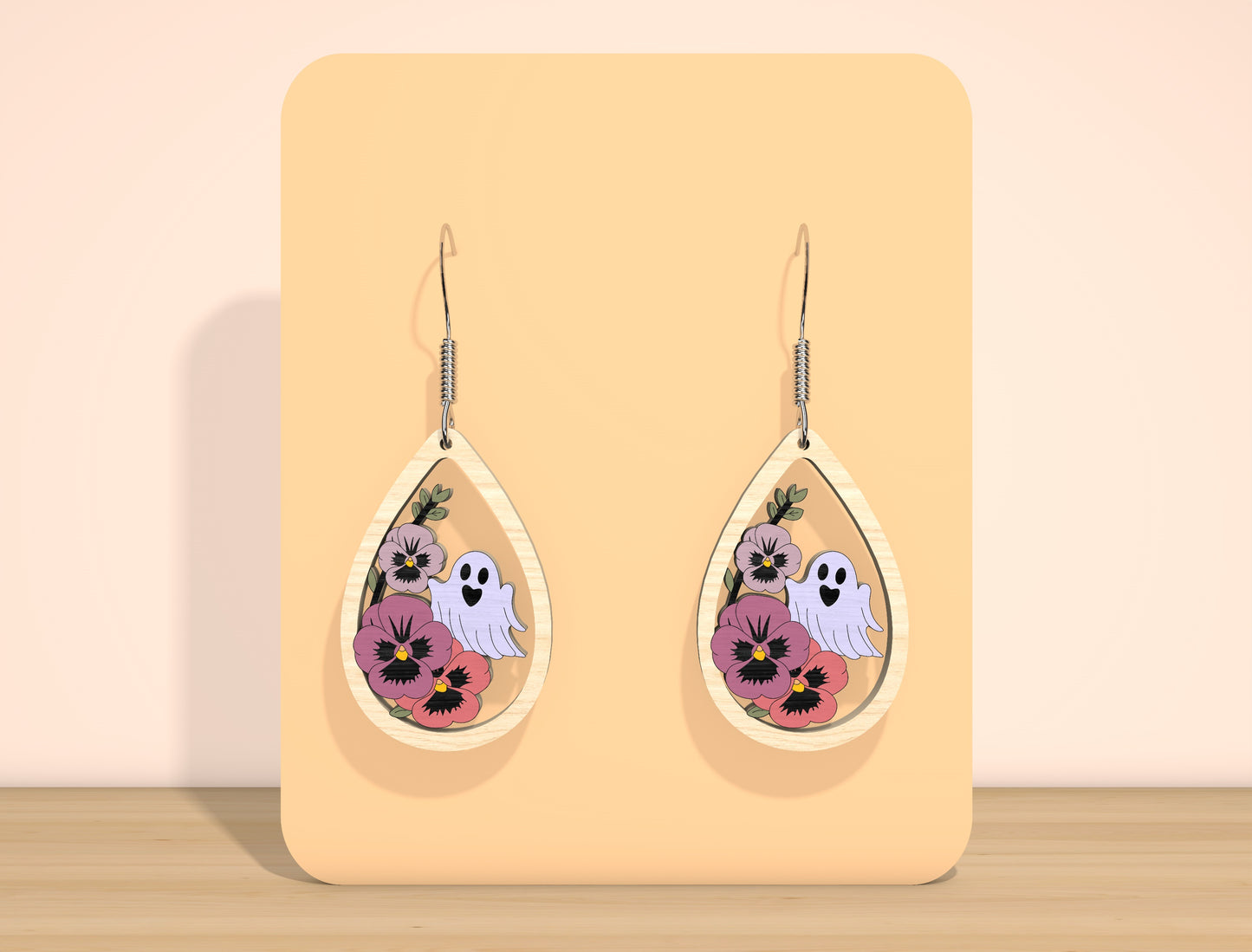Ghost Floral Earrings SVG Bundle for Glowforge xTool LightBurn 7 Designs