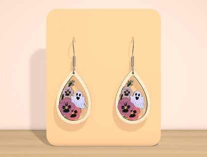 Ghost Floral Earrings SVG Bundle for Glowforge xTool LightBurn 7 Designs