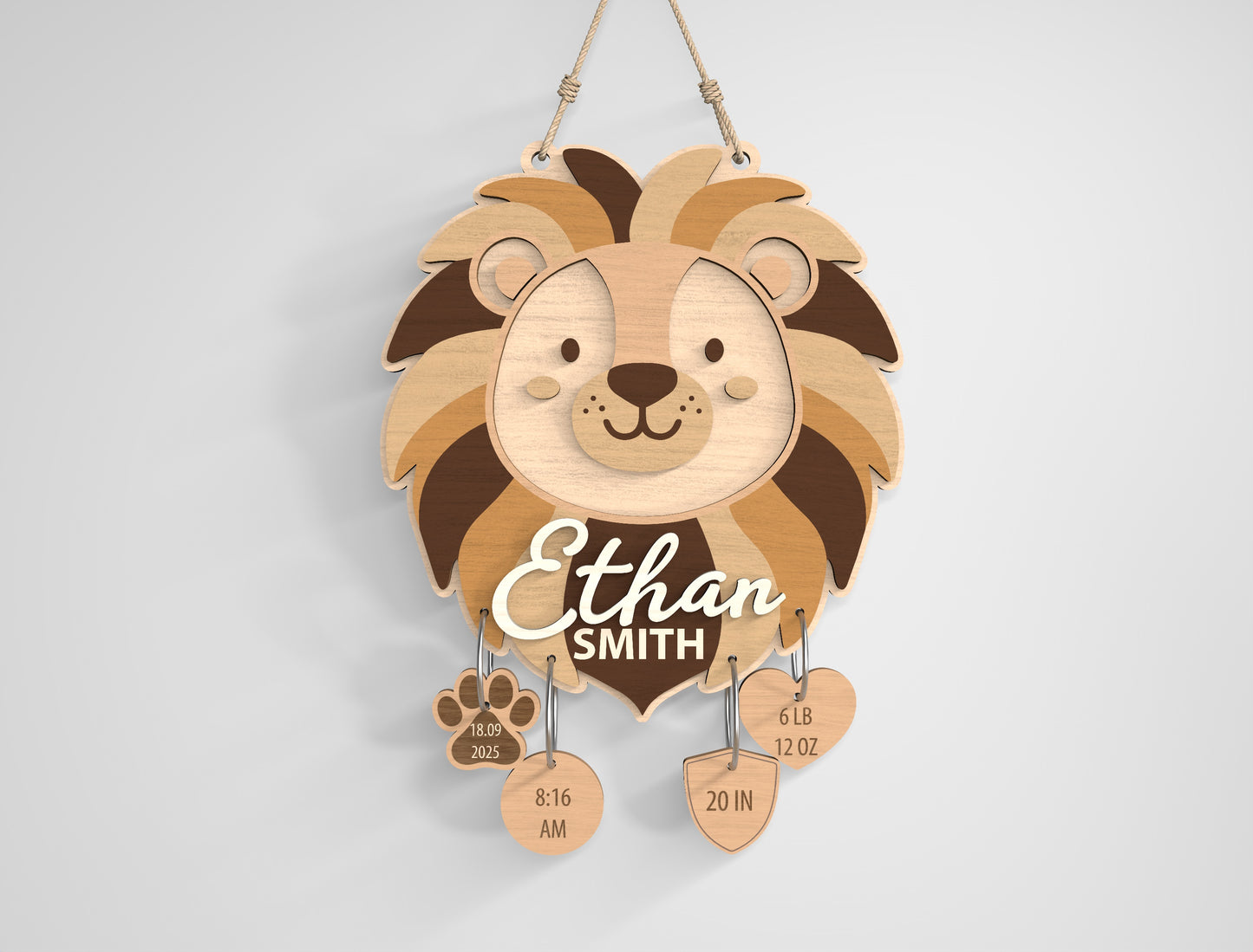 Safari Nursery Name Sign SVG File for Glowforge and xTool