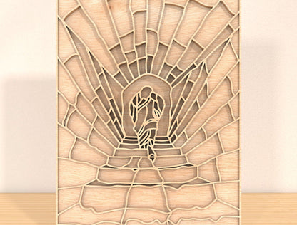 Multilayer Resurrection Path SVG 6 Layer Jesus Light for LightBurn