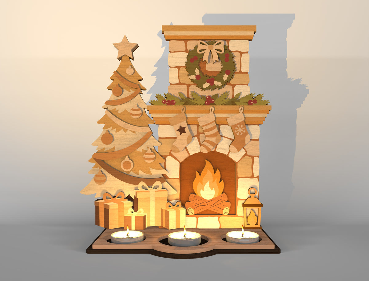 Christmas Candle Holder SVG Bundle 10 Christian Laser Cut Designs
