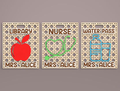 Personalized Hall Pass SVG Bundle  Laser Cut File for Glowforge and LightBurn