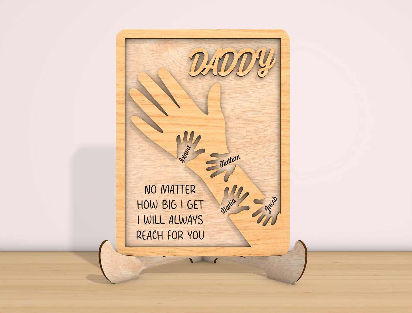 Dad Holding Hands Sign SVG for Glowforge and xTool