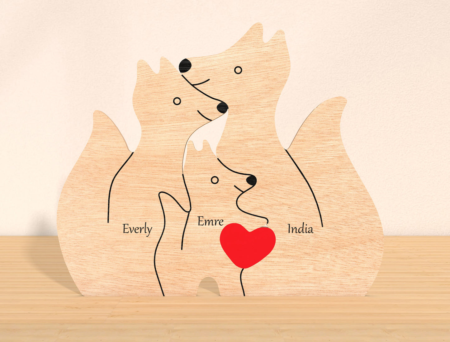 Wolf Family Puzzle Sign SVG Personalized Wolf Pack for Glowforge