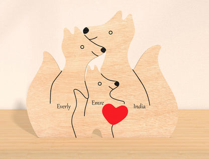 Wolf Family Puzzle Sign SVG Personalized Wolf Pack for Glowforge